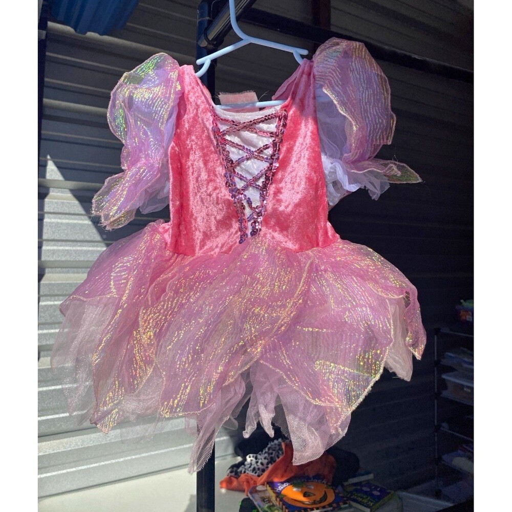 Spencer Gifts Pink Fairy Princess Dress Costume Toddler Size 1-2T Tulle Sequins